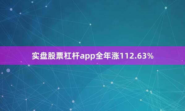 实盘股票杠杆app全年涨112.63%